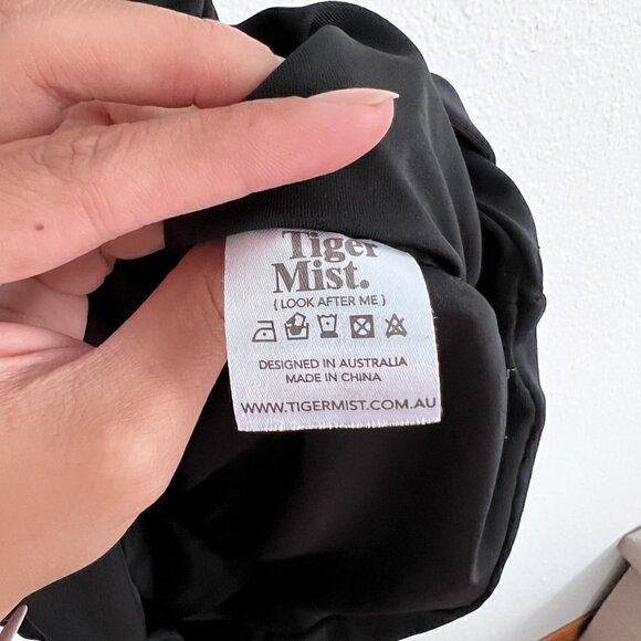 Tiger Mist Black Double Strap Ruched Bodycon Mini Dress S - Picture 7 of 10